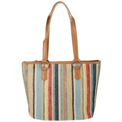 Bueno Woven Faux Leather Shoulder Tote Bag