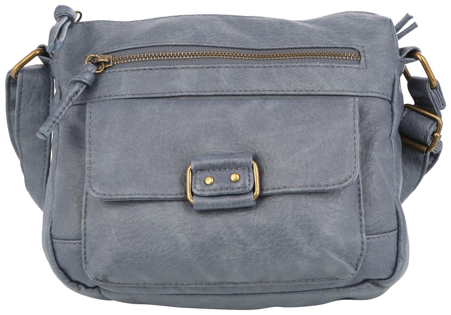 Bueno Solid Pebbled Medium Crossbody Bag