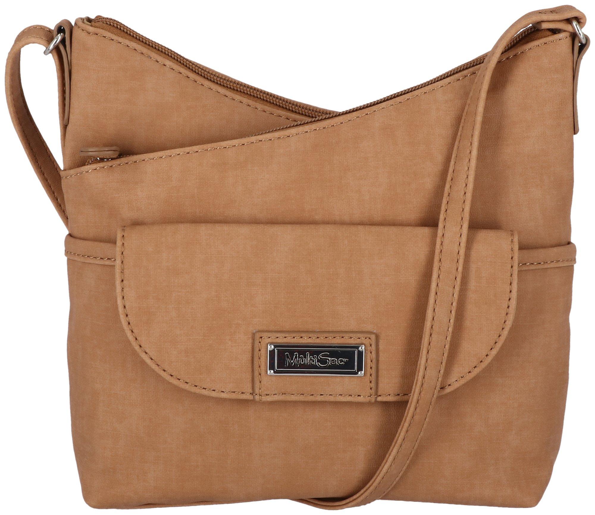 Stone Mountain Leather Shoulder Bag Tan Camel Purse Zippered Handbag
