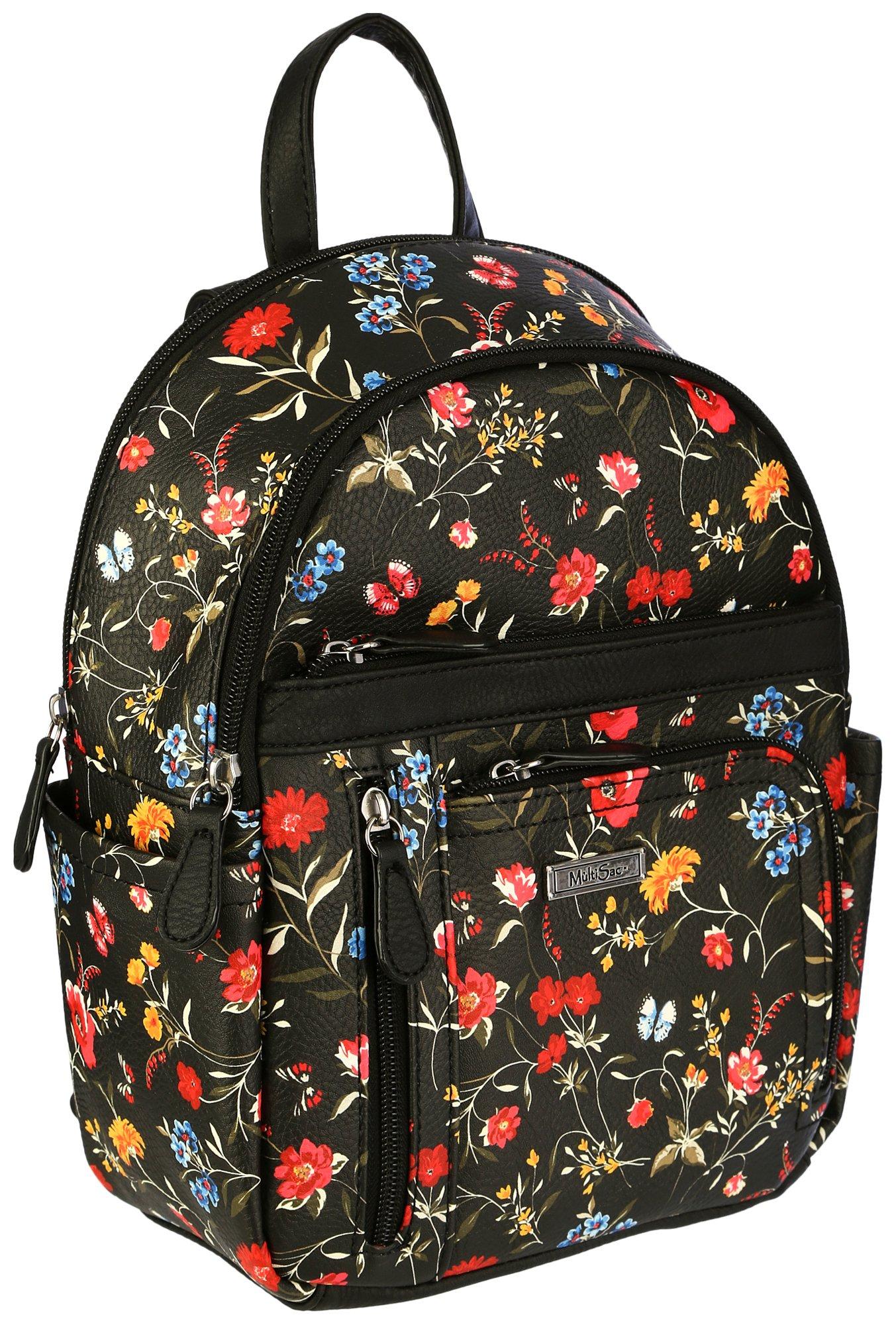 Adele Floral Print Vegan Leather Backpack