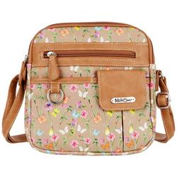 Butterfly 3-Compartment Zip Around Crossbody