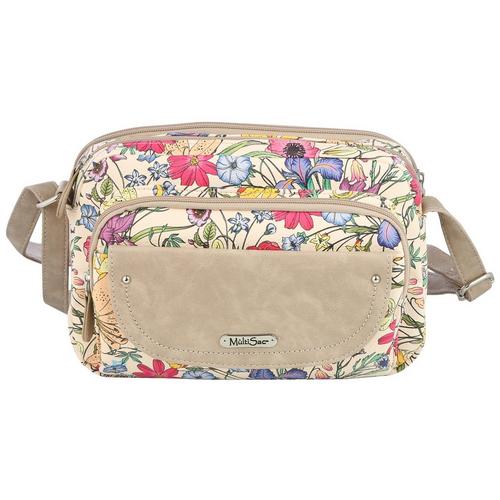 MultiSac Bonne Floral/Solid 2-Compartment Crossbody Bag