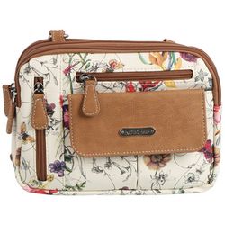 MultiSac Zippy Floral/Solid 3-Compartment Crossbody Bag