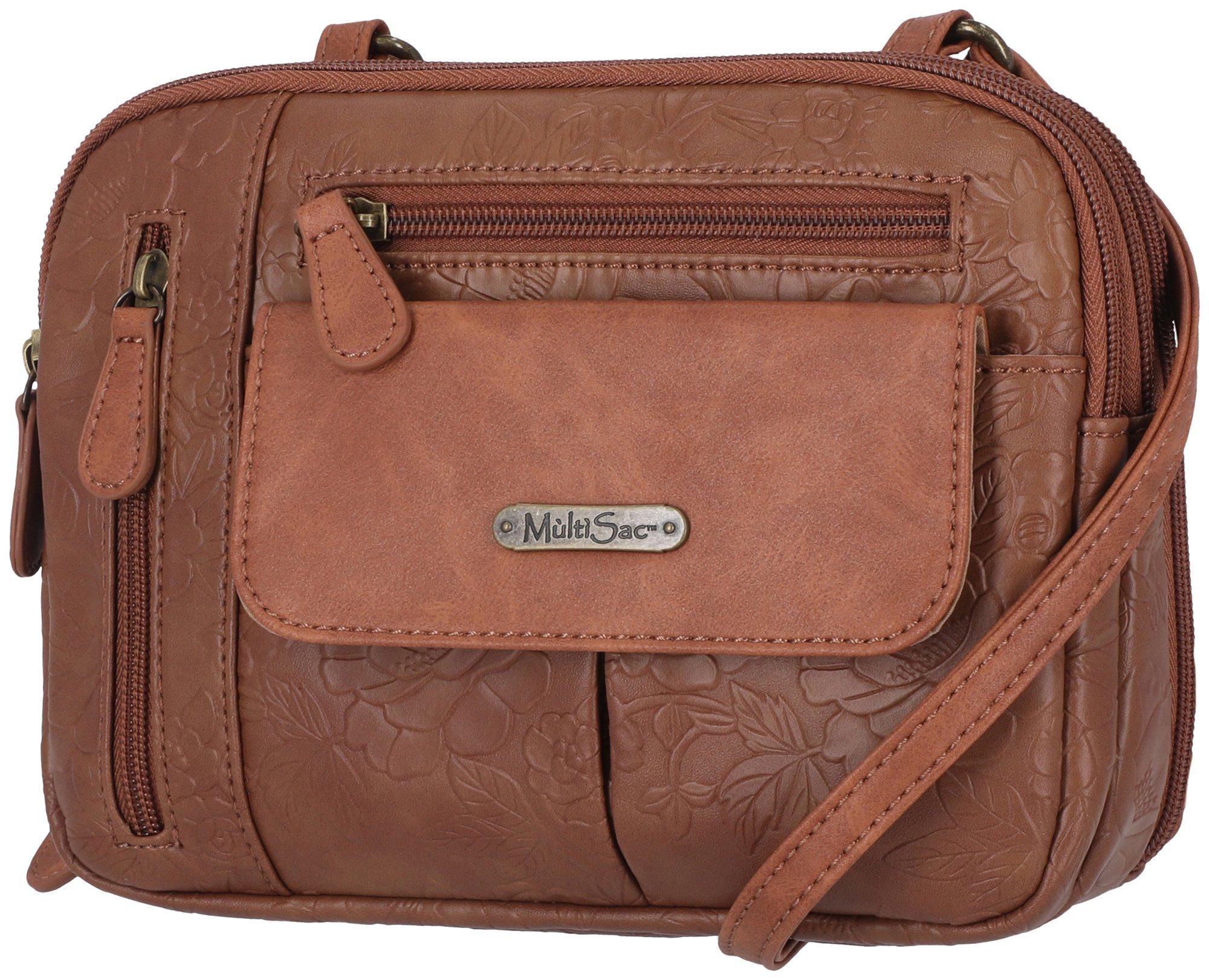 Zippy Triple Compartment Crossbody Bag, Coral Springs
