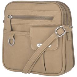 Solid North South 3-Compartment Crossbody