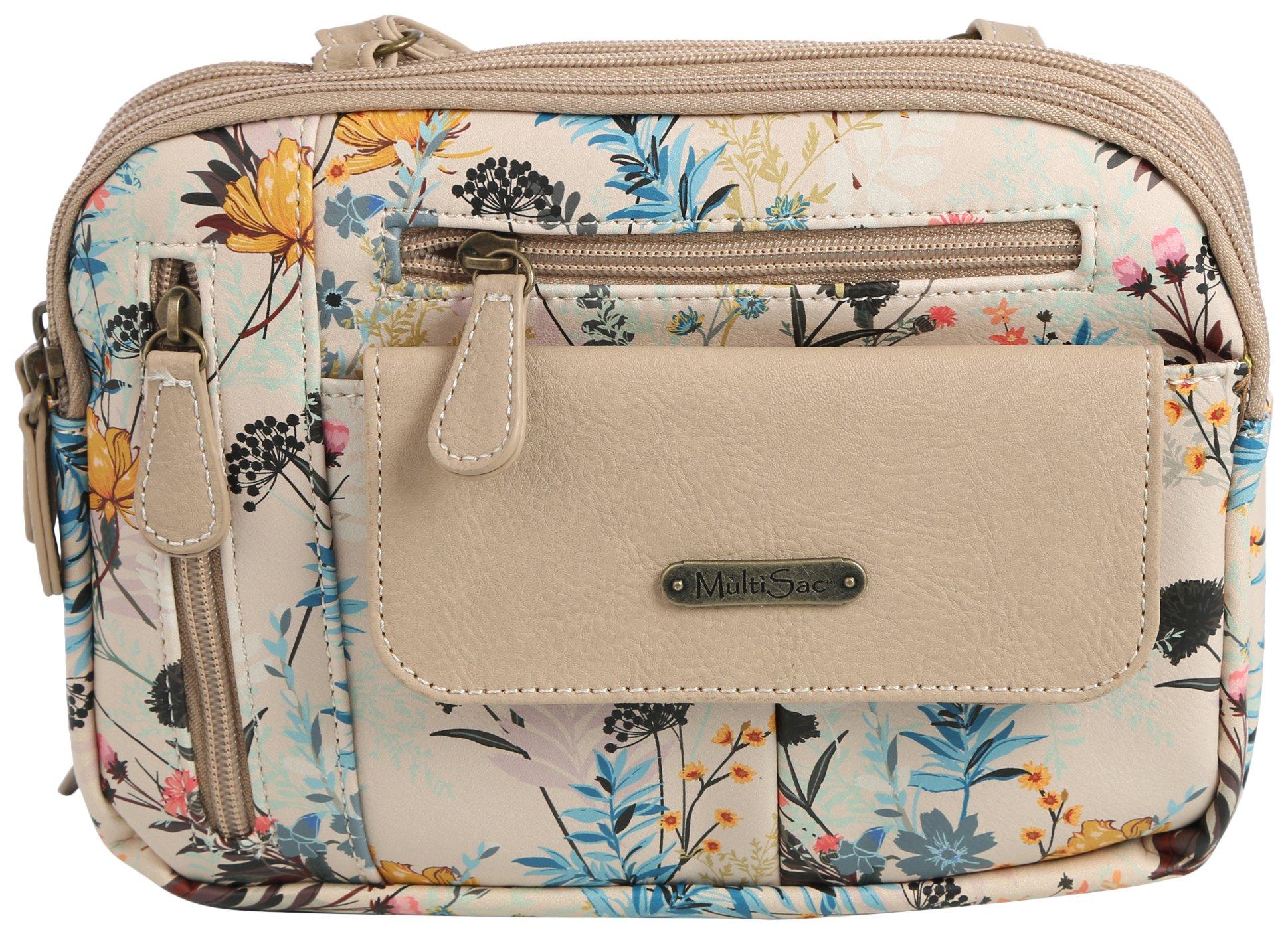 MultiSac Zippy Floral 3-Compartment Shoulder Bag