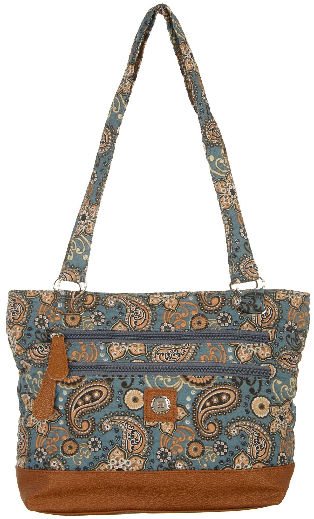 Stone Mountain Donna Paisley Quilted Tote Shoulder Bag