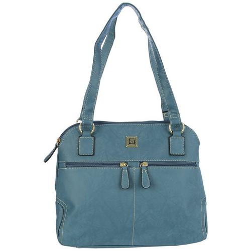 Stone Mountain Solid Crunch Leather Shoulder Tote Bag