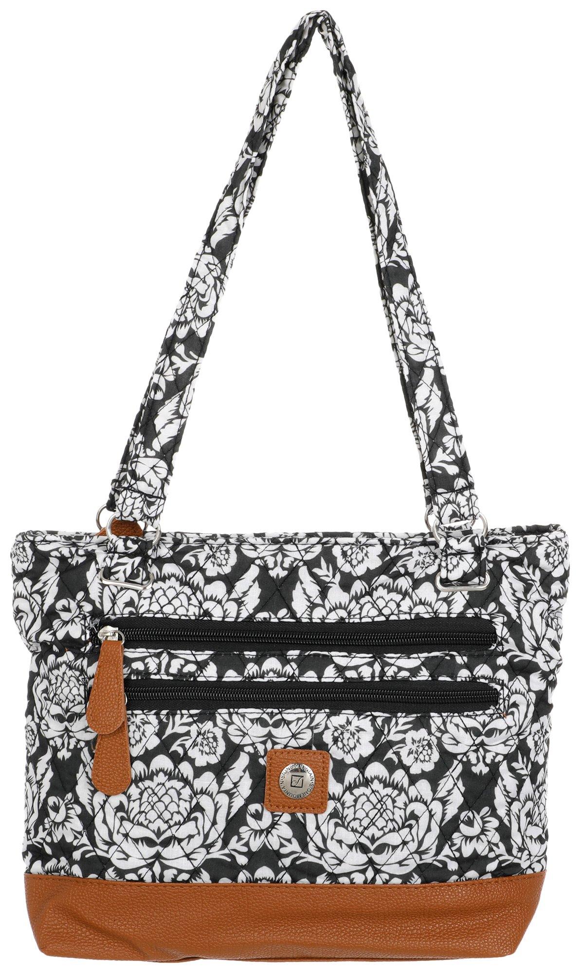 Stone Mountain Donna Brocade Print Quilted Tote Shoulder