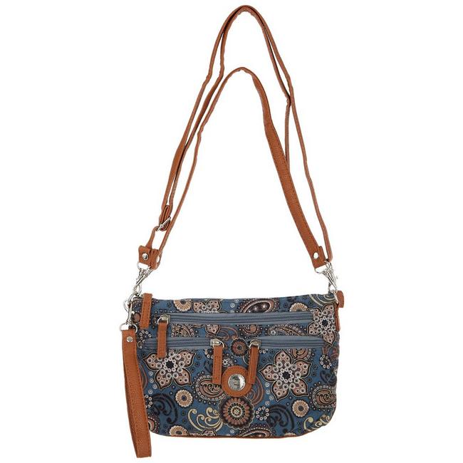 Stone Mountain Butterfly Floral Print Hobo Crossbody Bag