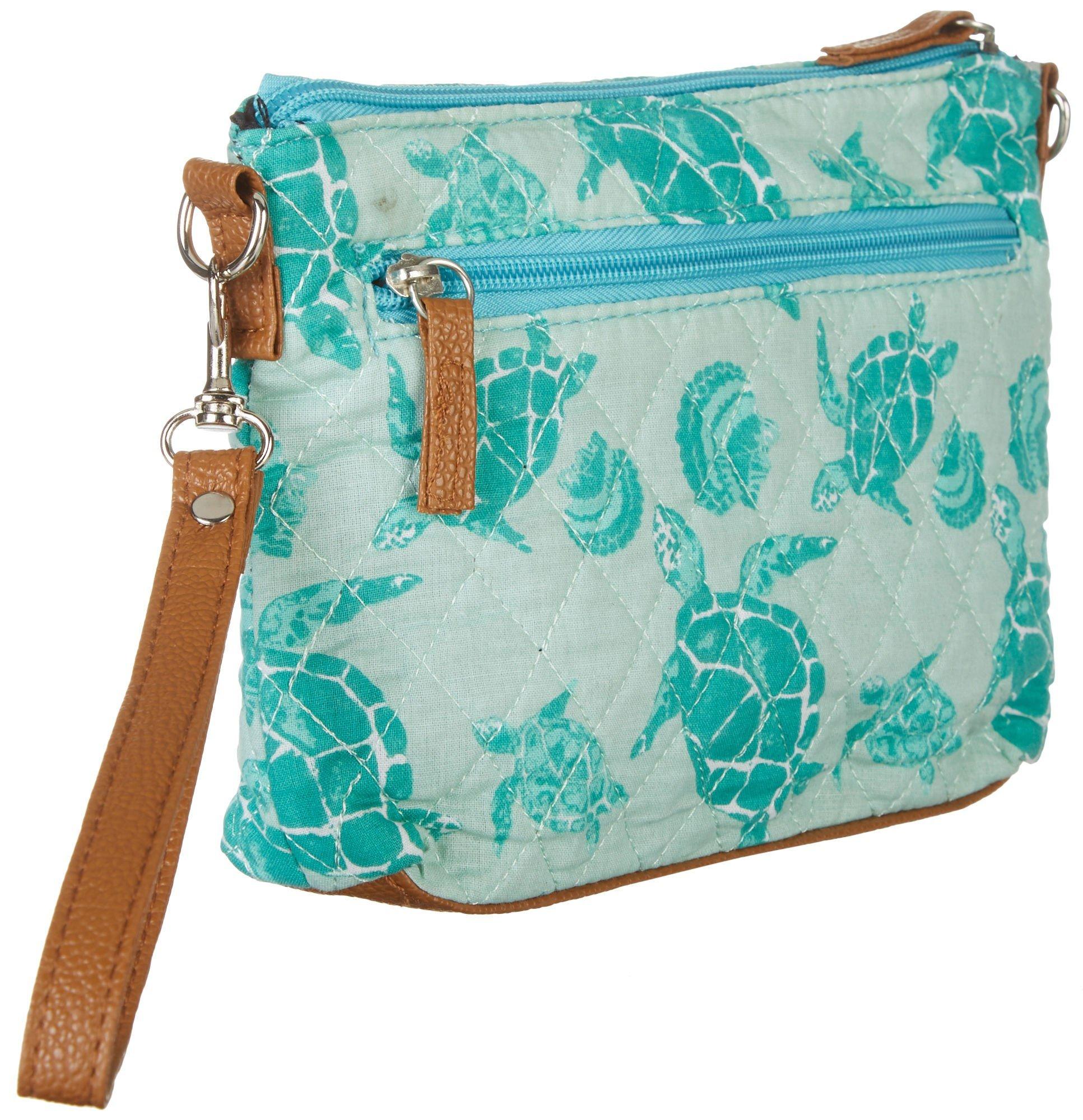 Stone Mountain Quilted Sea Turtle Handbag One Size Seafoam green turtle ...