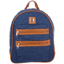 Solid Quilted Fabric Mini Backpack