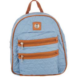 Solid Quilted Fabric Mini Backpack