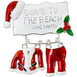 Brighten The Season Santa Gone To The Beach Christmas Pin