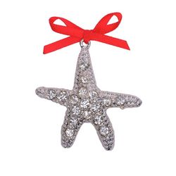 Brighten The Season Crystal Christmas Starfish Pin