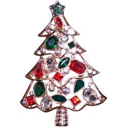 Brighten The Season Multi Stone Christmas Tree Pin