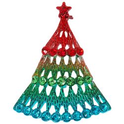 Brighten The Season Rainbow Tiered Christmas Tree Pin