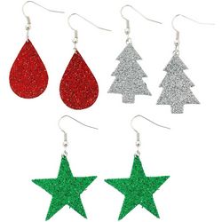 Brighten the Season 3-pc. Glitter Holiday Earrings Set