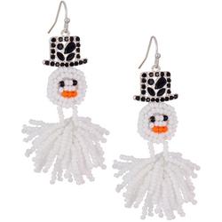 Snowman Pom Pom Earrings