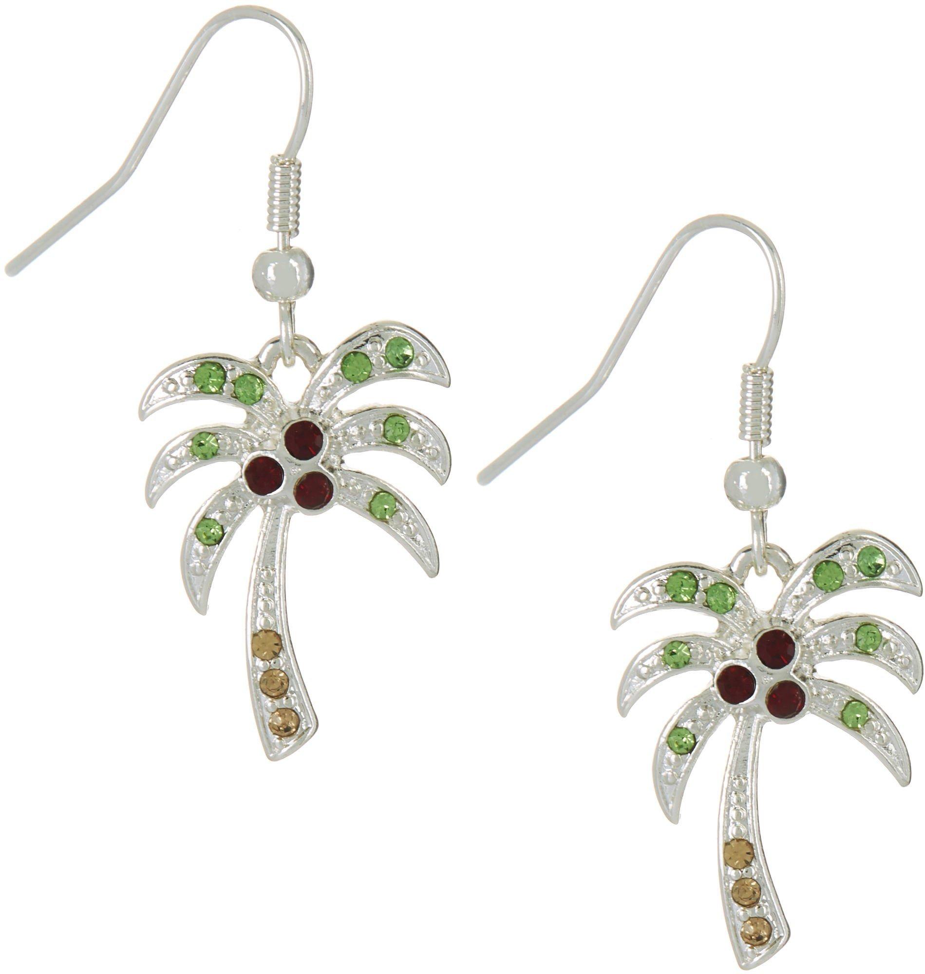 Brighten The Season 1.25 In. Pave Palm Tree Earrings