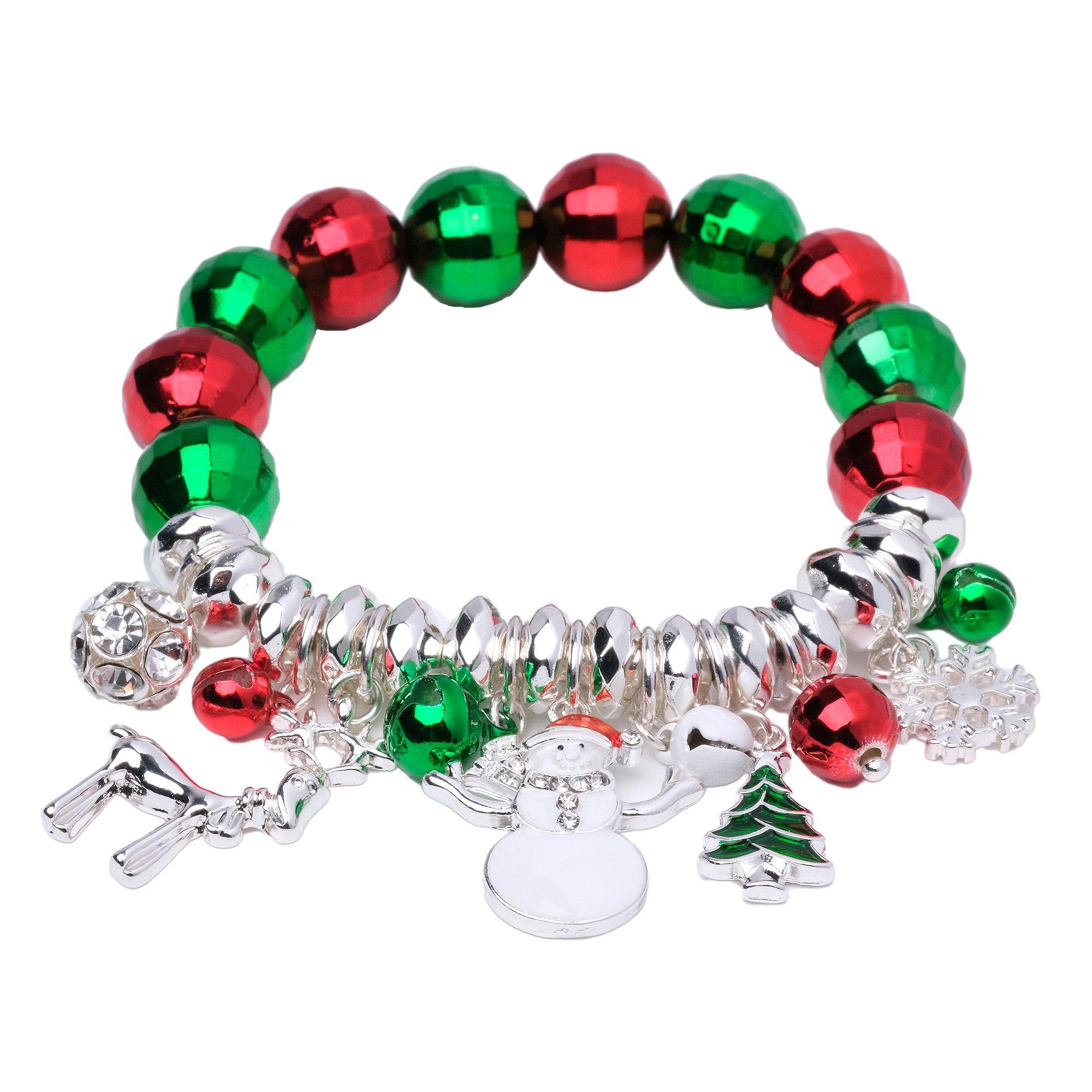 Brighten The Season Beaded Holiday Charm Bracelet