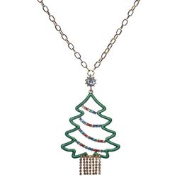 Brighten The Season Bejeweled Holiday Tree Necklace