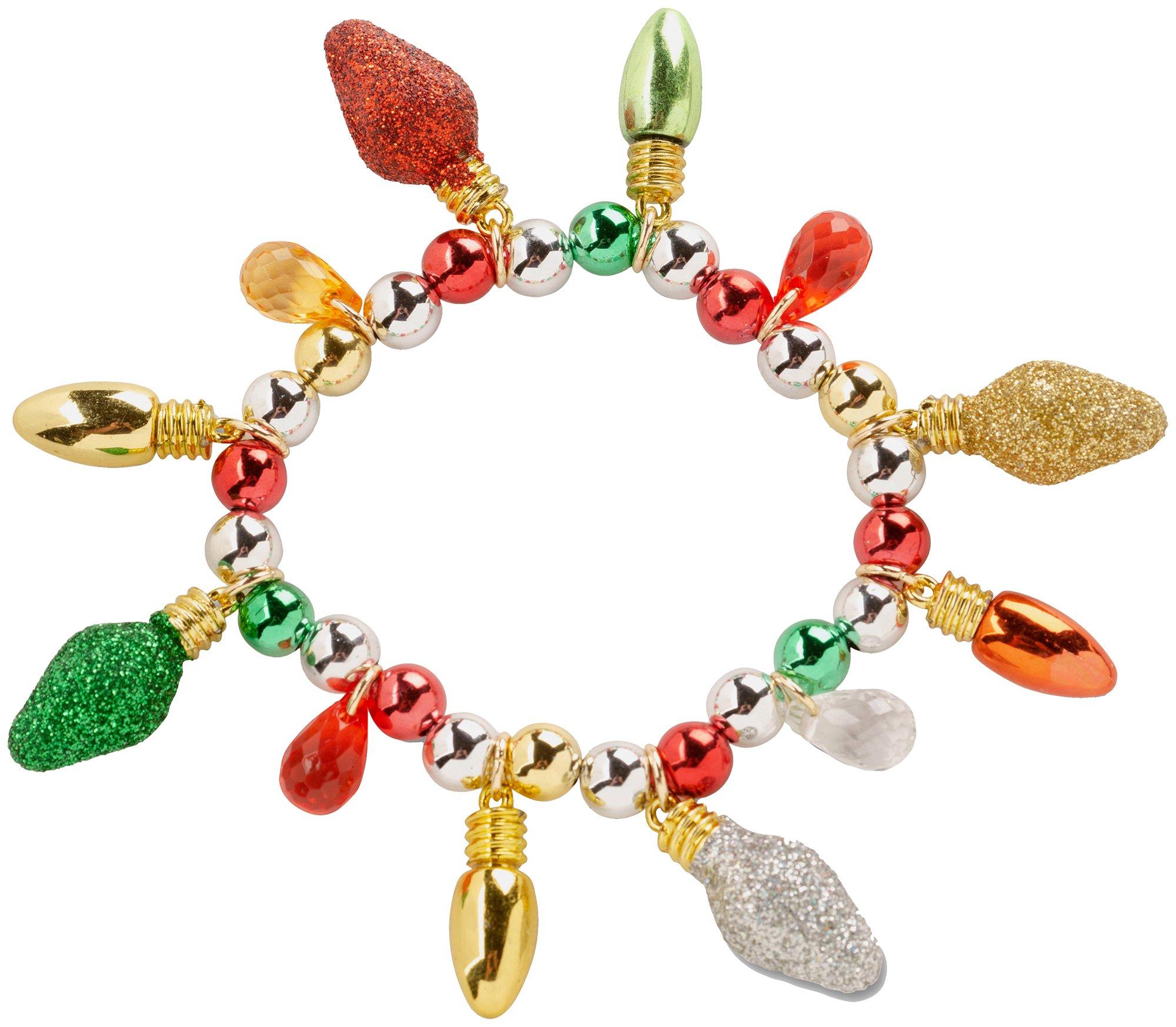 Brighten The Season Glitter Vintage Lights Stretch Bracelet