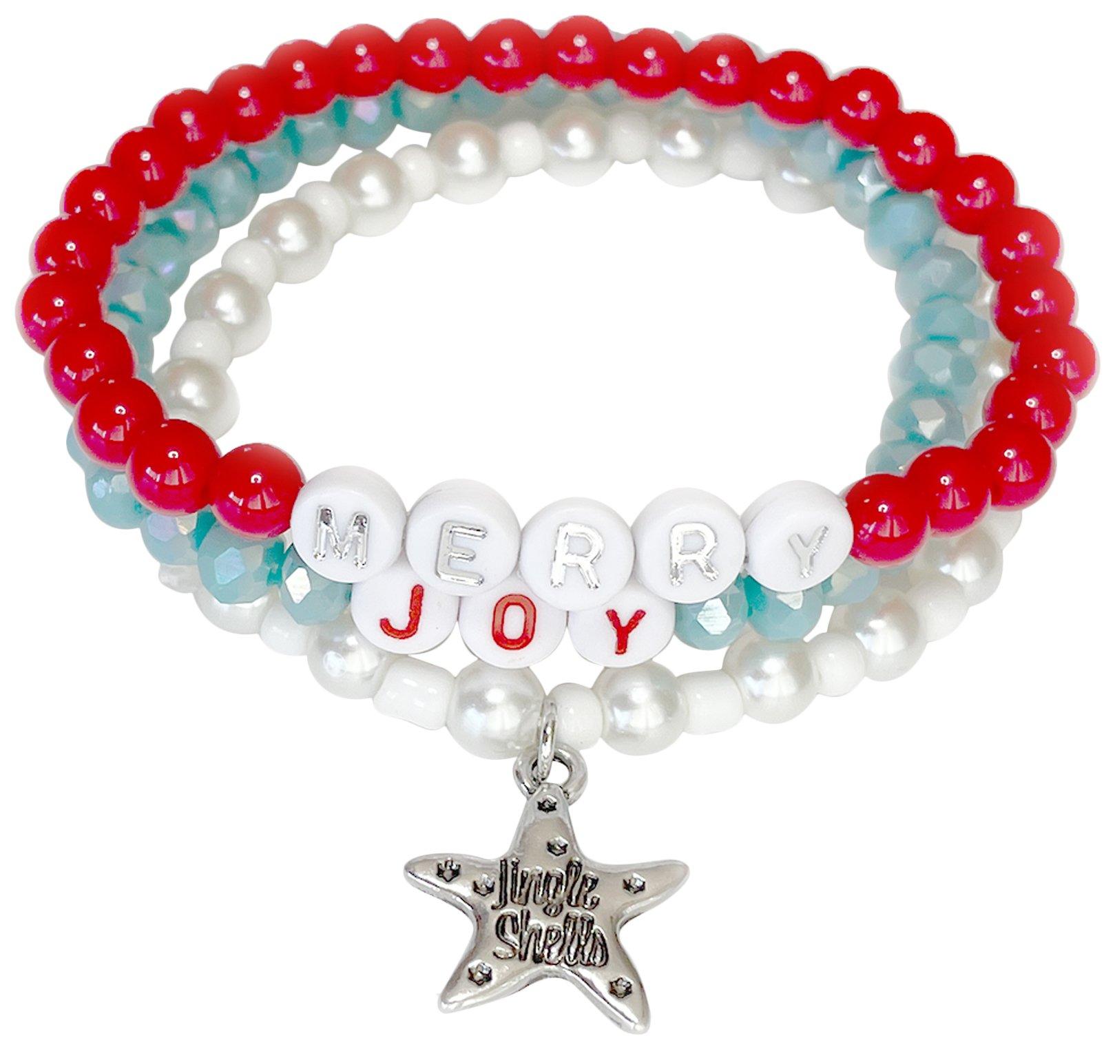 Brighten The Season 3-Pc. Beaded Merry Stretch Bracelet Set