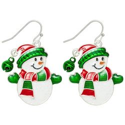 Brighten The Season 2 In. Happy Snowman Dangle Earrings