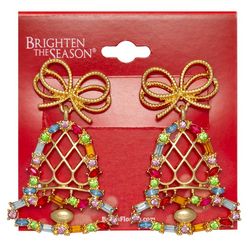 Brighten The Season Crystal Bell Post Earrings