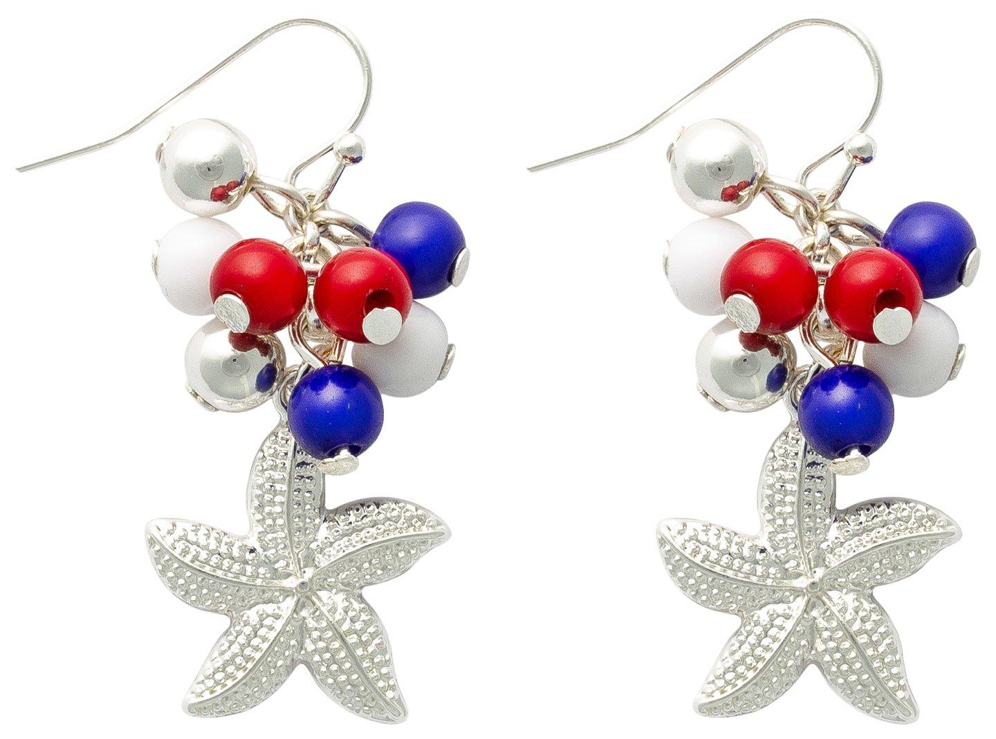 Beads & Starfish Americana Earrings