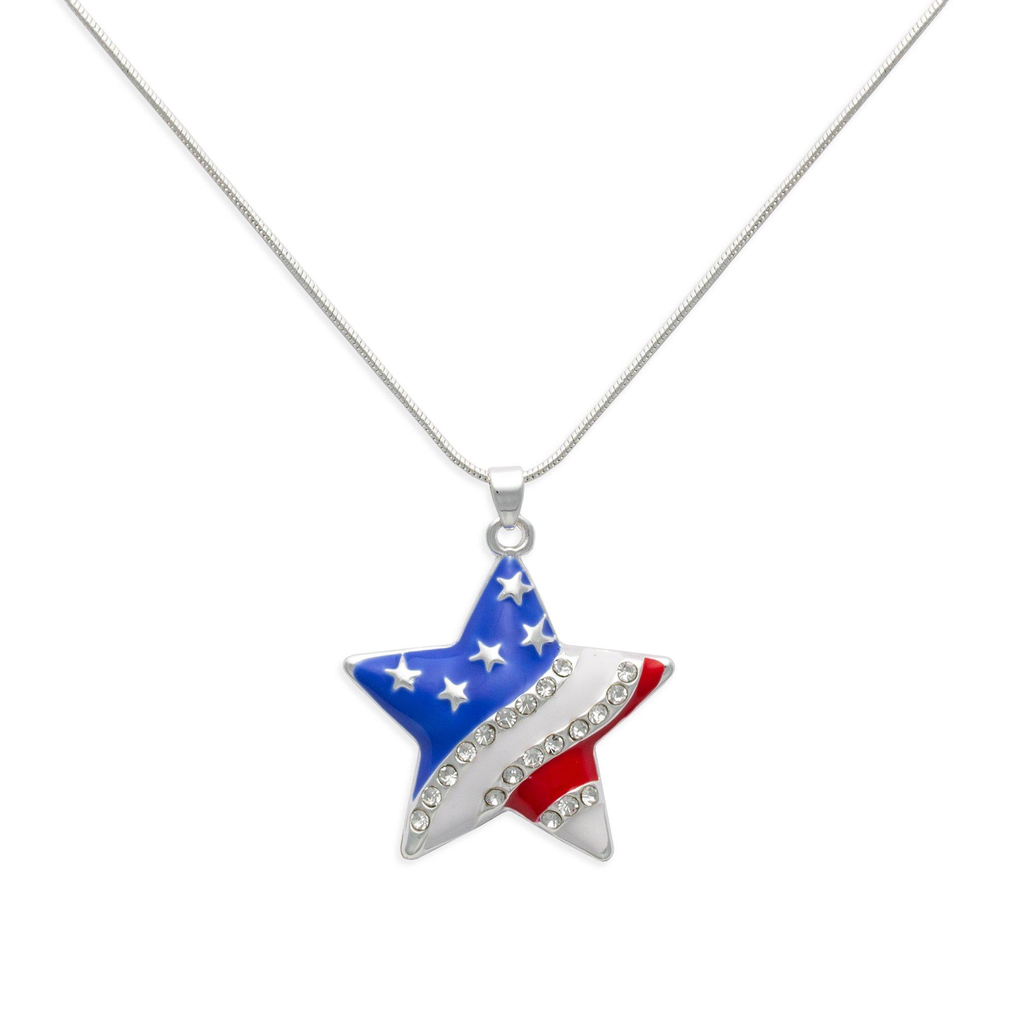 Americana Star Pendant Chain Necklace