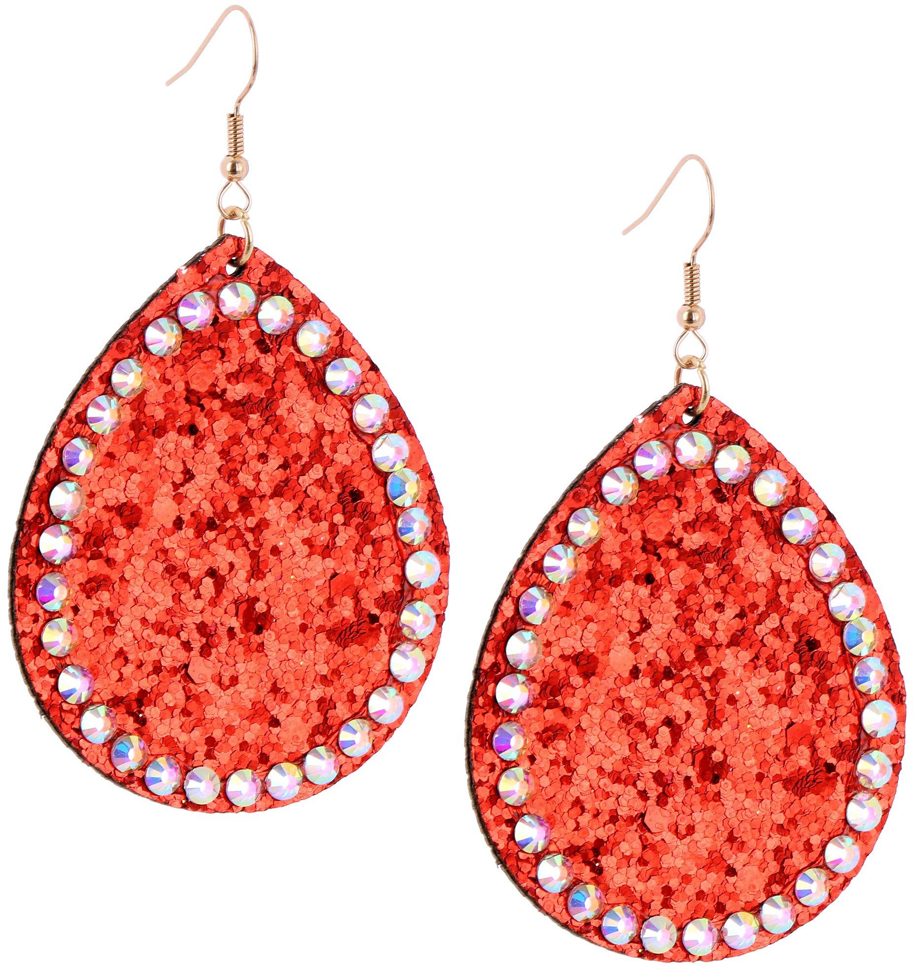 Brighten The Season Crystal Glitter Teardrop Dangle Earrings
