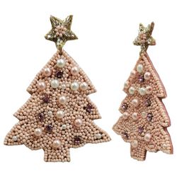 Brighten The Season Faux Pearl Tree Dangle Earrings