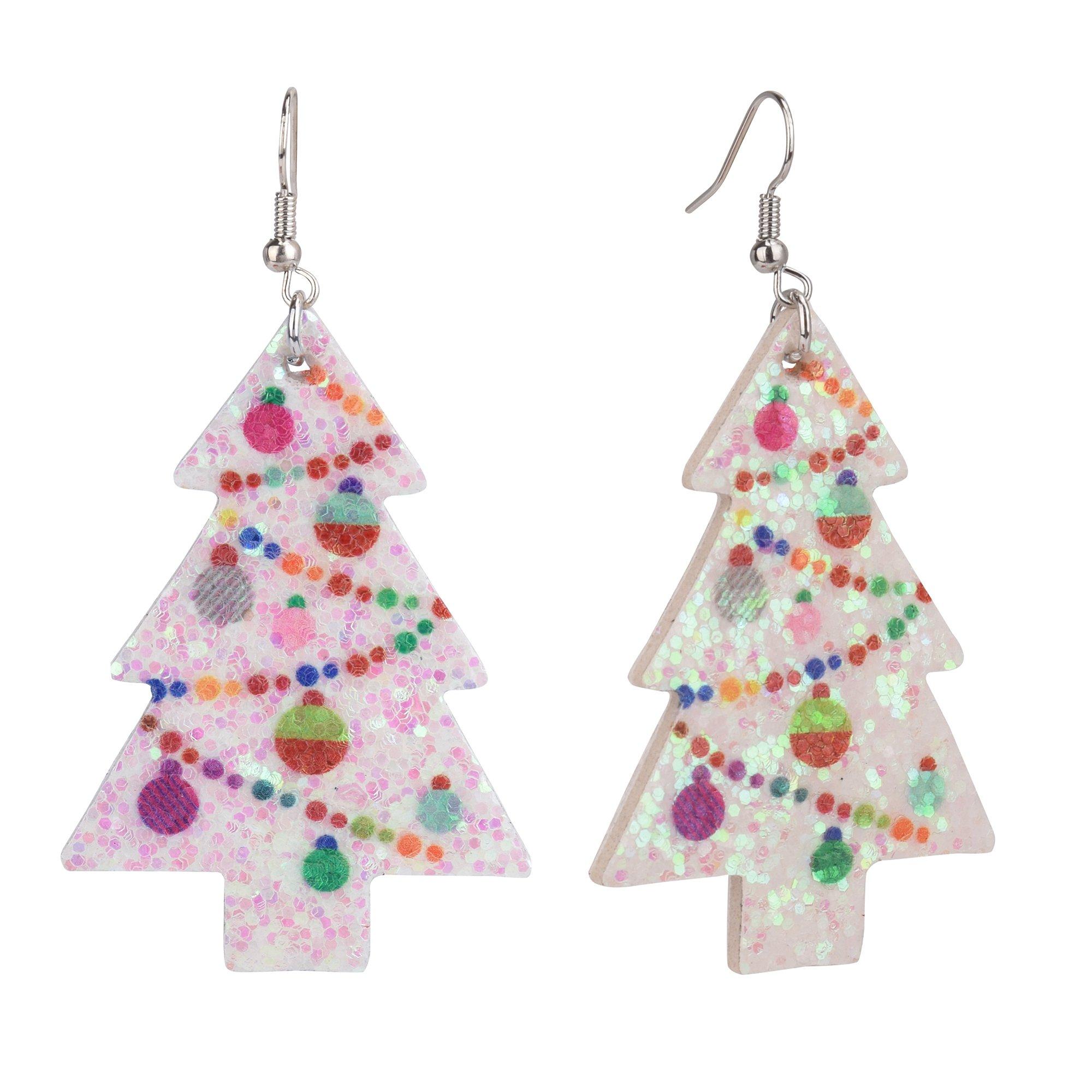 Brighten The Season Glitter Holiday Tree Dangle Earrings
