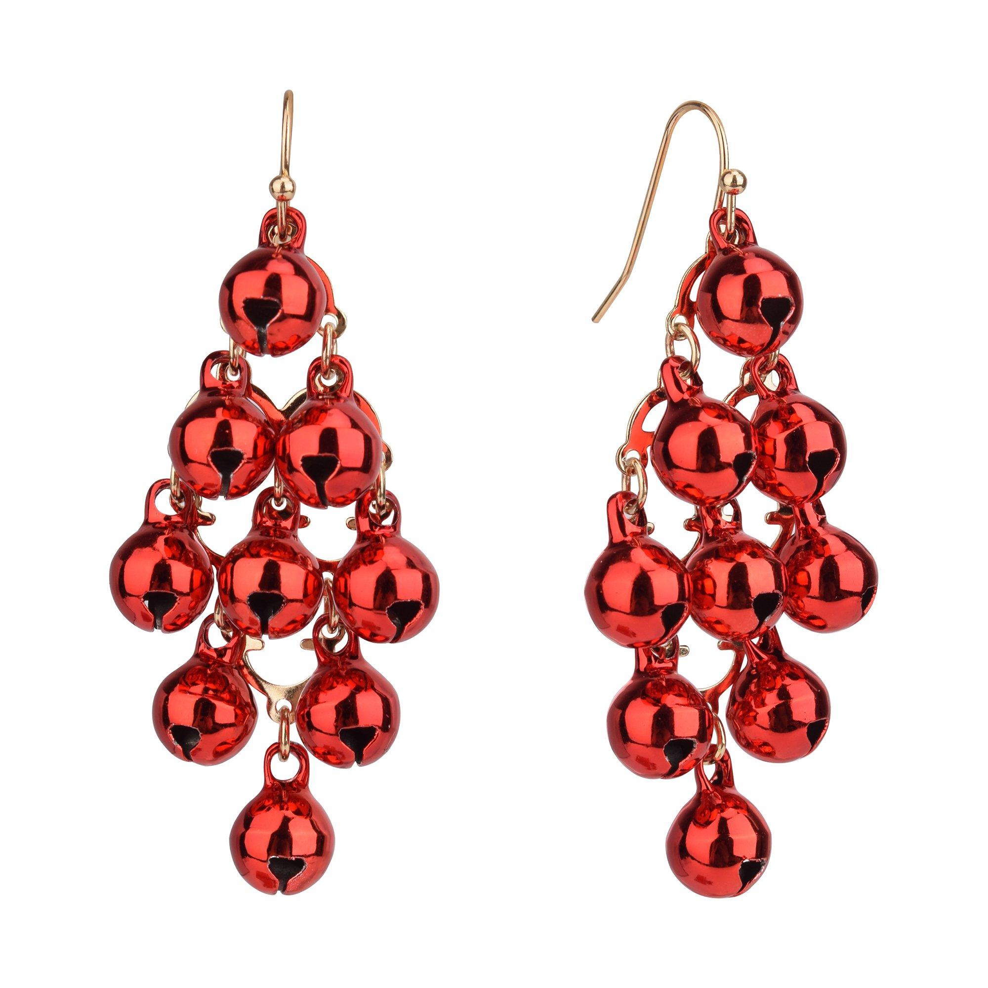 Brighten The Season Diamond Jingle Bells Dangle Earrings
