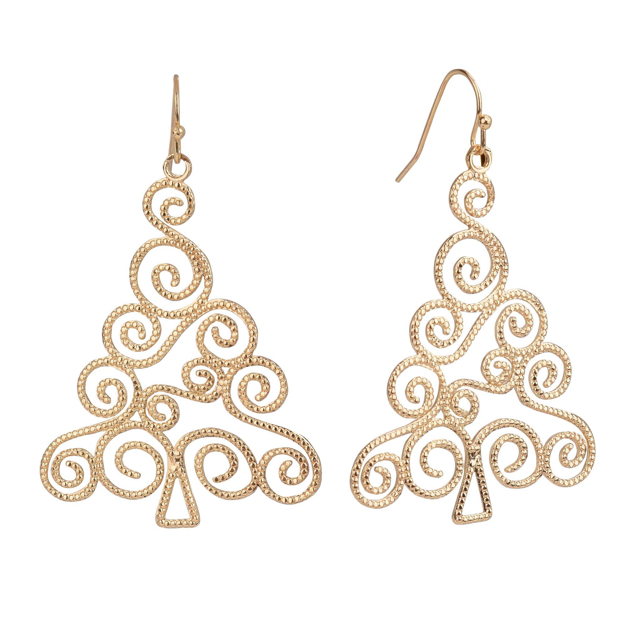 Brighten The Season 2 In. Swirl Tree Dangle Earrings