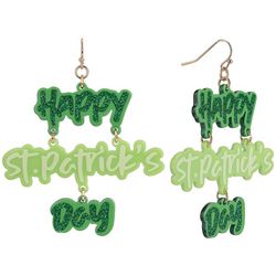 St Patricks Day Happy St Patricks Day Dangle Earrings