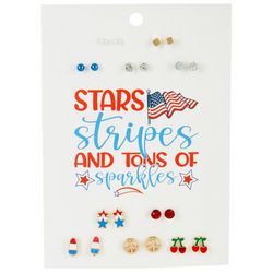 Americana 10-Pc. Holiday SilverTone Post Earrings Set