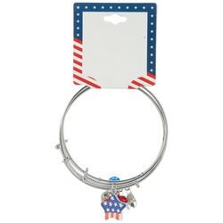 Americana Holiday 3-piece Charm Bangle Bracelet Set