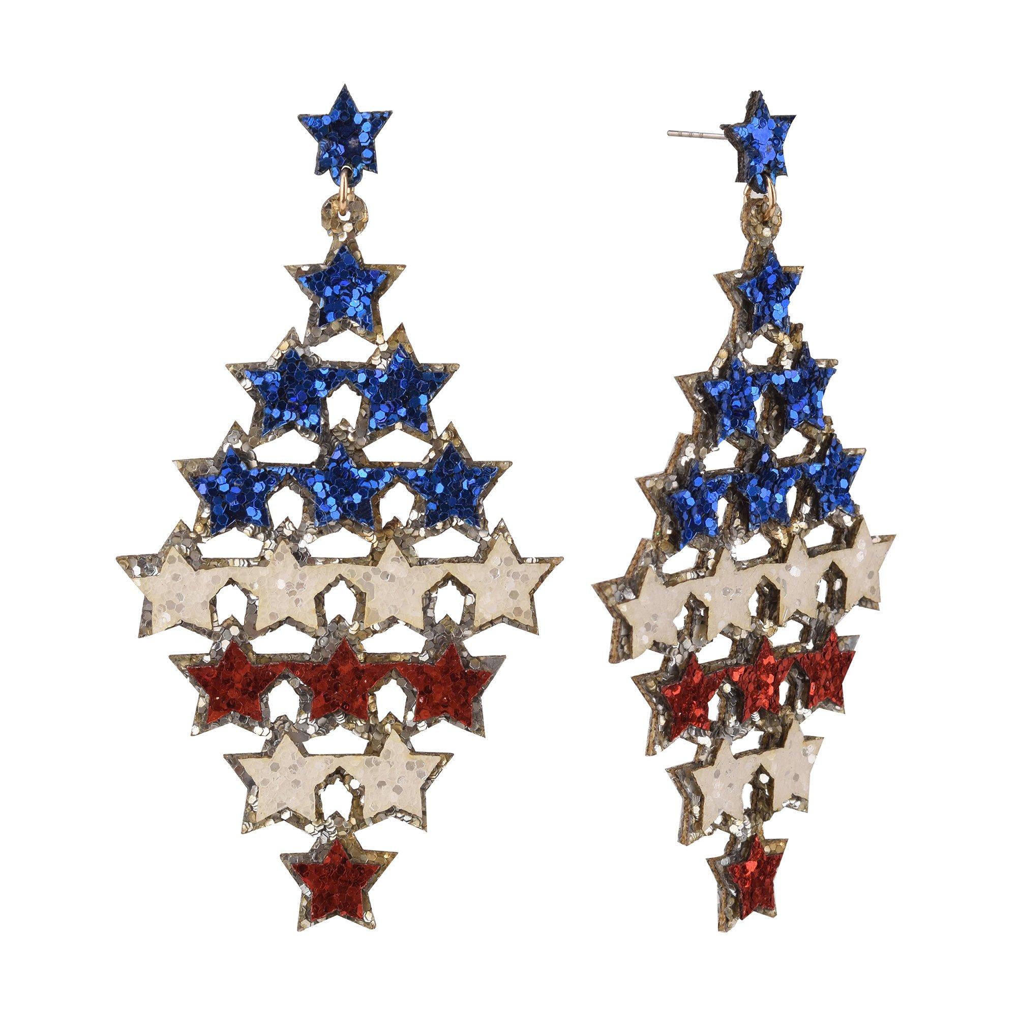 Americana 3 Star Dangle Earrings