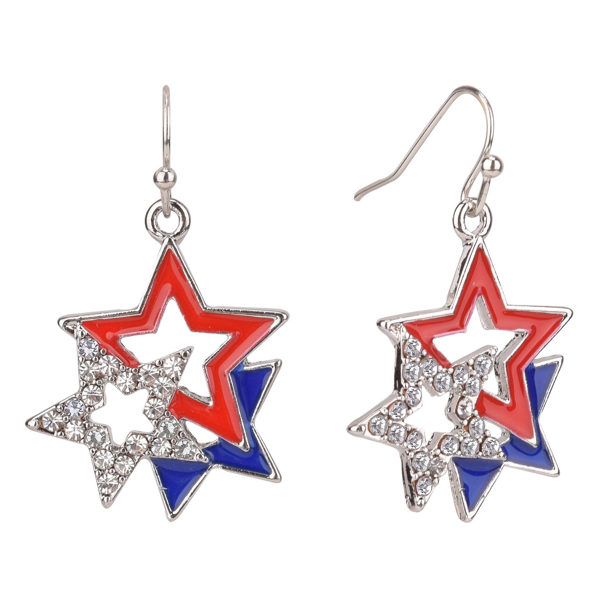 Americana 3 Star Dangle Earrings
