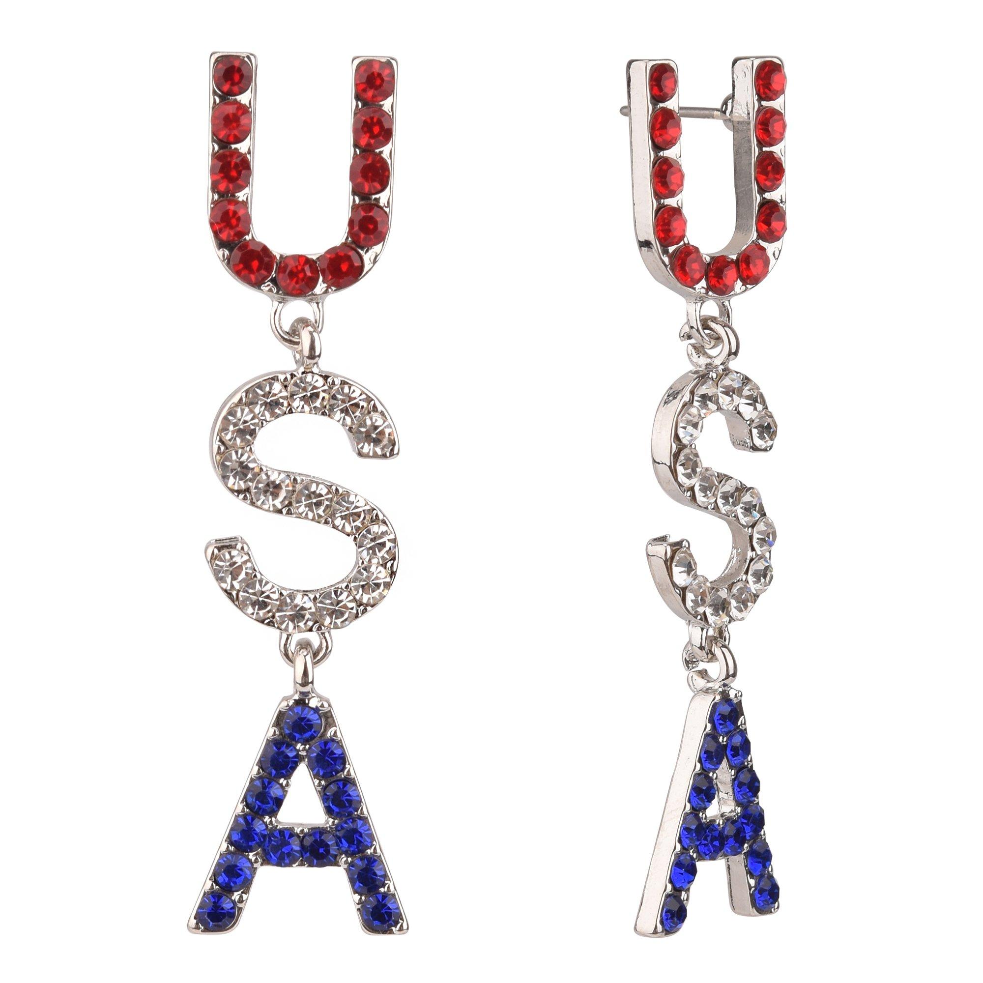 Americana USA Letters Drop Earrings