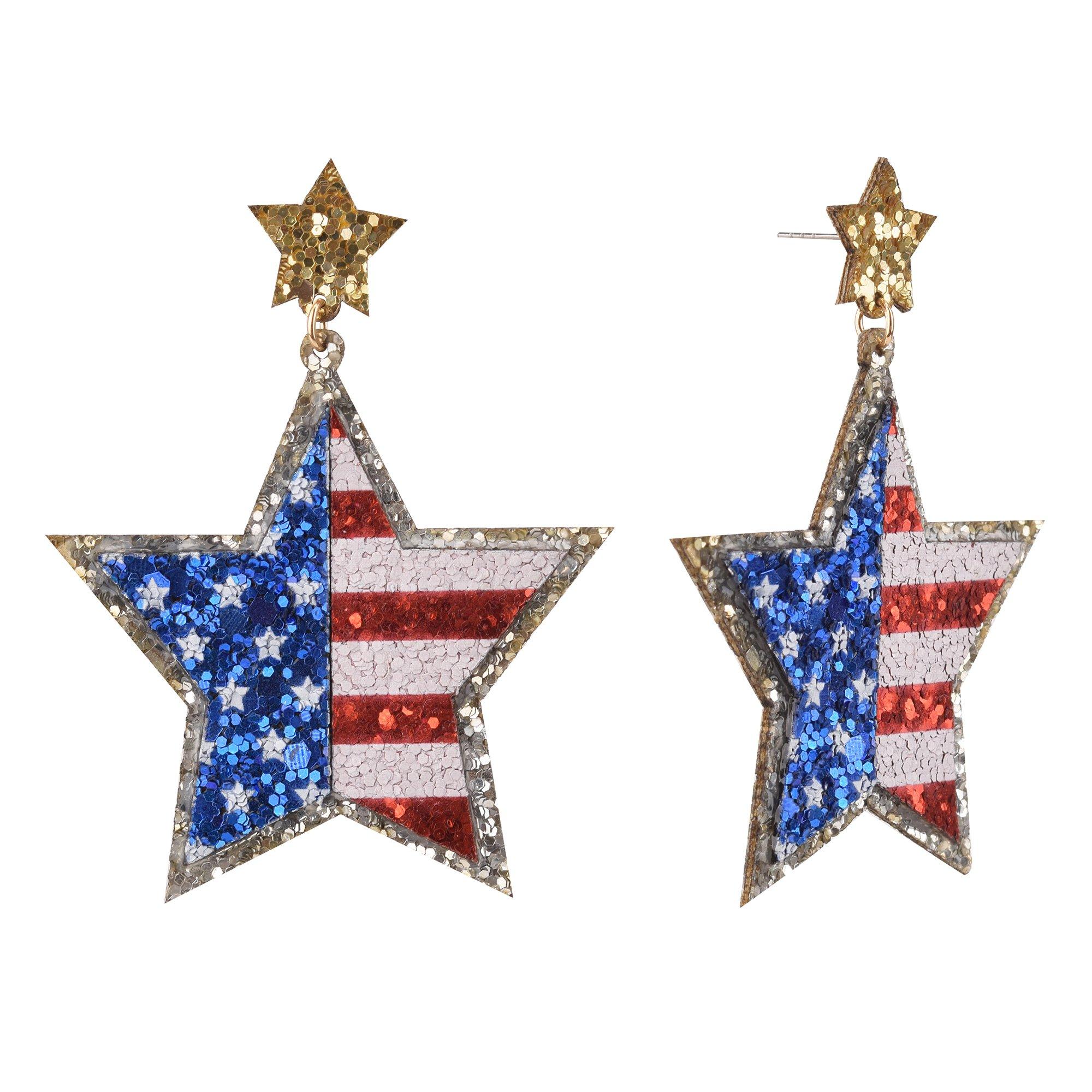 Americana Star Flag Drop Earrings