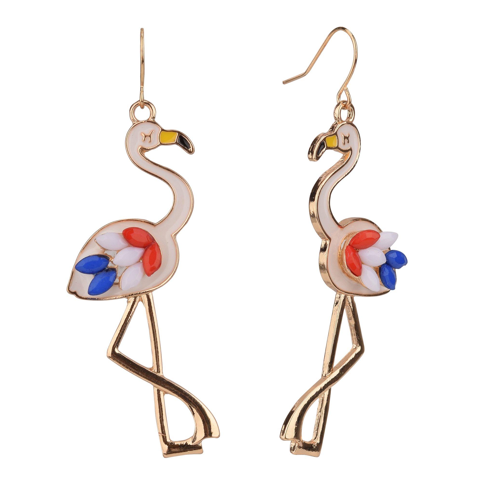 Americana Flamingo Drop Earrings