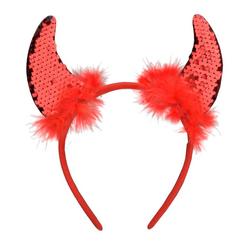 Sequin Devils Horns Party Headband