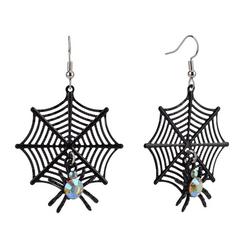 2 In. Spider Web Dangle Earrings