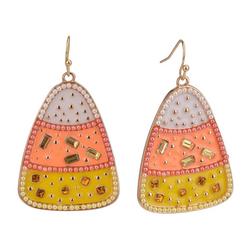 2 in. Embellished Candy Corn Dangle Earrings