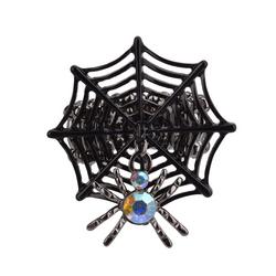 Crystal Spider On A Web Party Stretch Ring