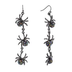 3 in. Crawling Pave Spiders Dangle Earrings